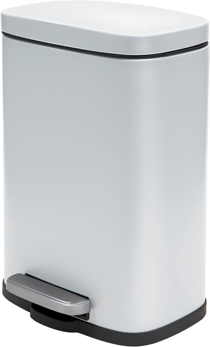 Ploutos® Prullenbak - Afvalbak - Prullenmand - Trash Can - Matwit - 18cm x 18cm x 30cm