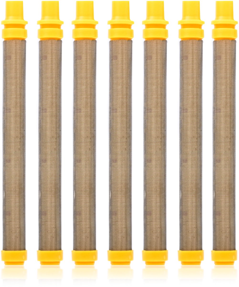 Rosfix Vingerfilter Set 7 St. - 100 Mesh Geel - 93,5x10,8mm - Voor Airless Verfspuit