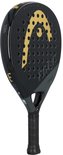 Zwarte padelracket van Head met een gouden Head-logo en de tekst 'EDGE'.