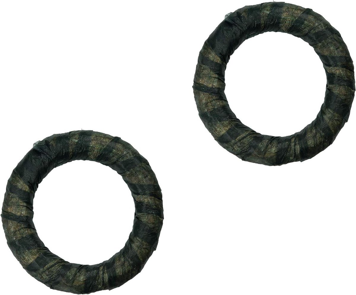 Strokransen met fleece - Decoratieve ringen - Creatieve decoratie - Natuurlijke basis - 50 cm diameter - Natuurlijk stro