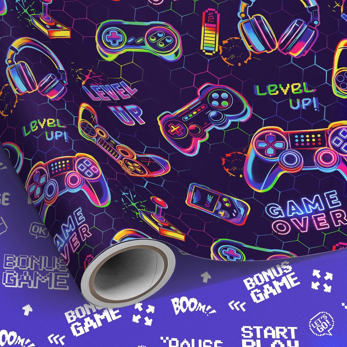 Omgoods - Gaming Cadeaupapier 43 cm x 10 m