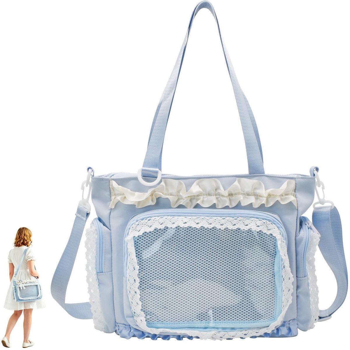 Omgoods - Ita Tas met Etalage voor Pins en Badges, Ideaal voor Cosplay