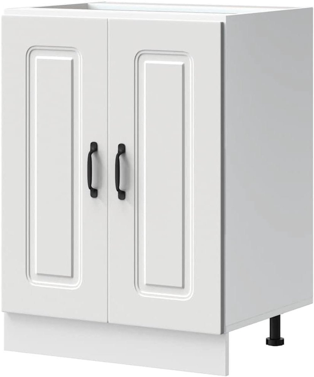 Gootsteenonderkast - Keukenkast - Keuken Organiseren - Verstelbare Poten - 60x46x815 cm - Wit