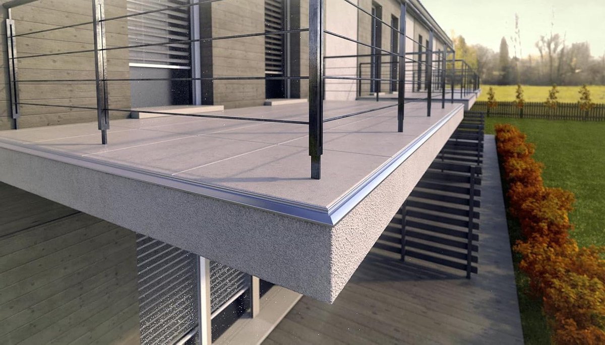 Dakrandprofiel Aluminium - Balkonrand Afwerking - Terras Beschermen - Corrosiebestendig - 200cm - Grijs