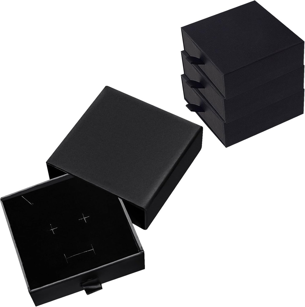 Sieradenbox voor 4 stuks, kleine cadeaubox voor sieraden, ideaal voor Valentijnsdag, Kerst en bruiloften