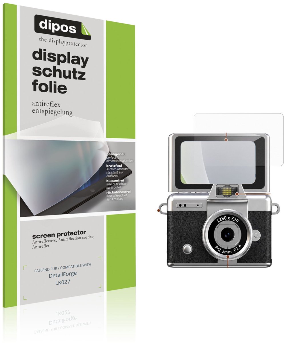 dipos – 4x Matte Beschermfolie geschikt voor DetailForge LK027 | Krasbestendige & antireflecterende Screenprotector Ultra-Thin