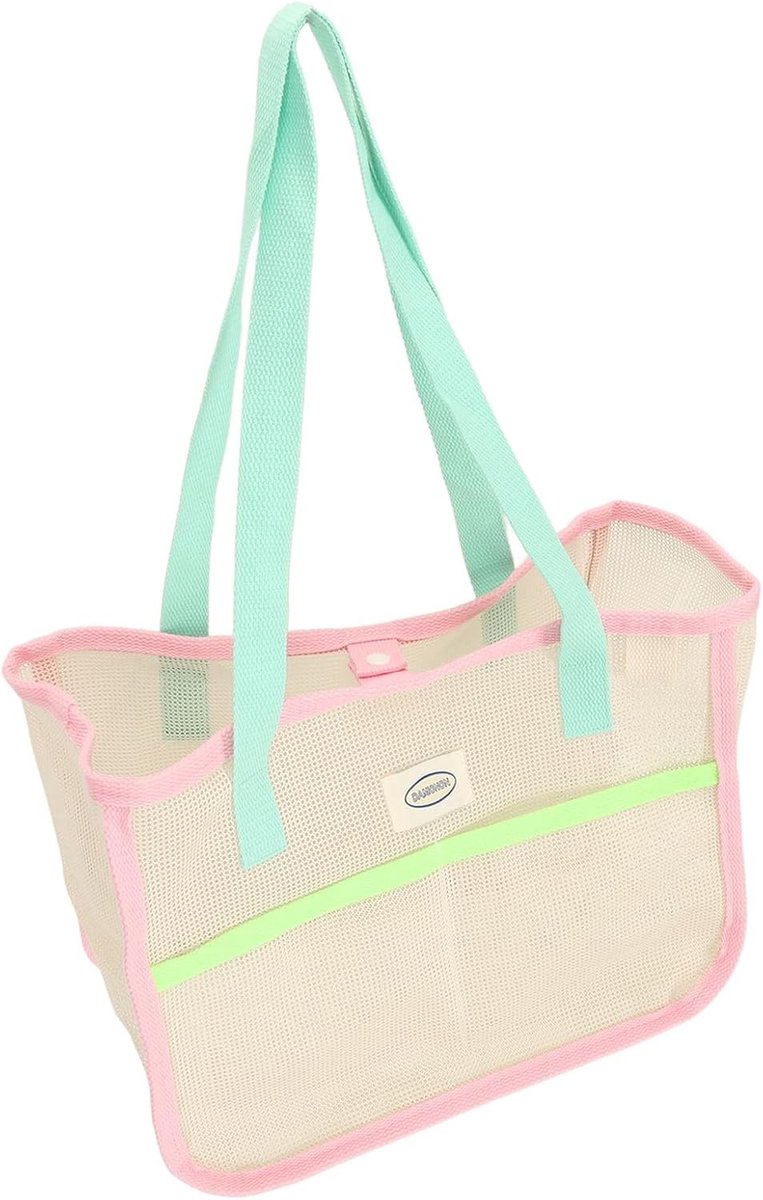 Ademend Mesh Strandtas voor Kinderen, Ruime Speelgoedtas van Oxford Materiaal, Vouwbaar en Multifunctioneel voor Vakantie en Dagjes Uit