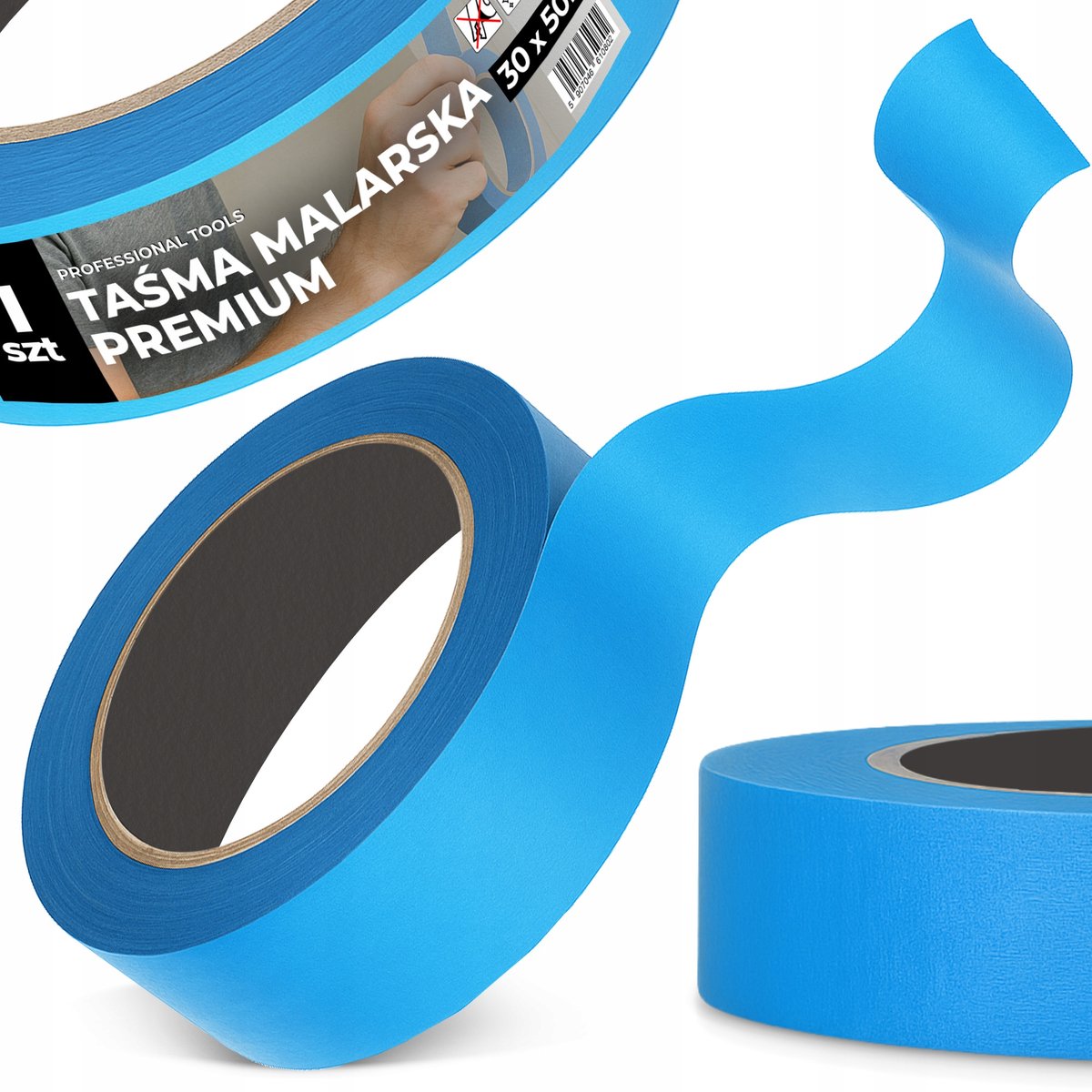Blauwe Afplaktape 30mm x 50m - UV-bestendig, Sterk, Buiten