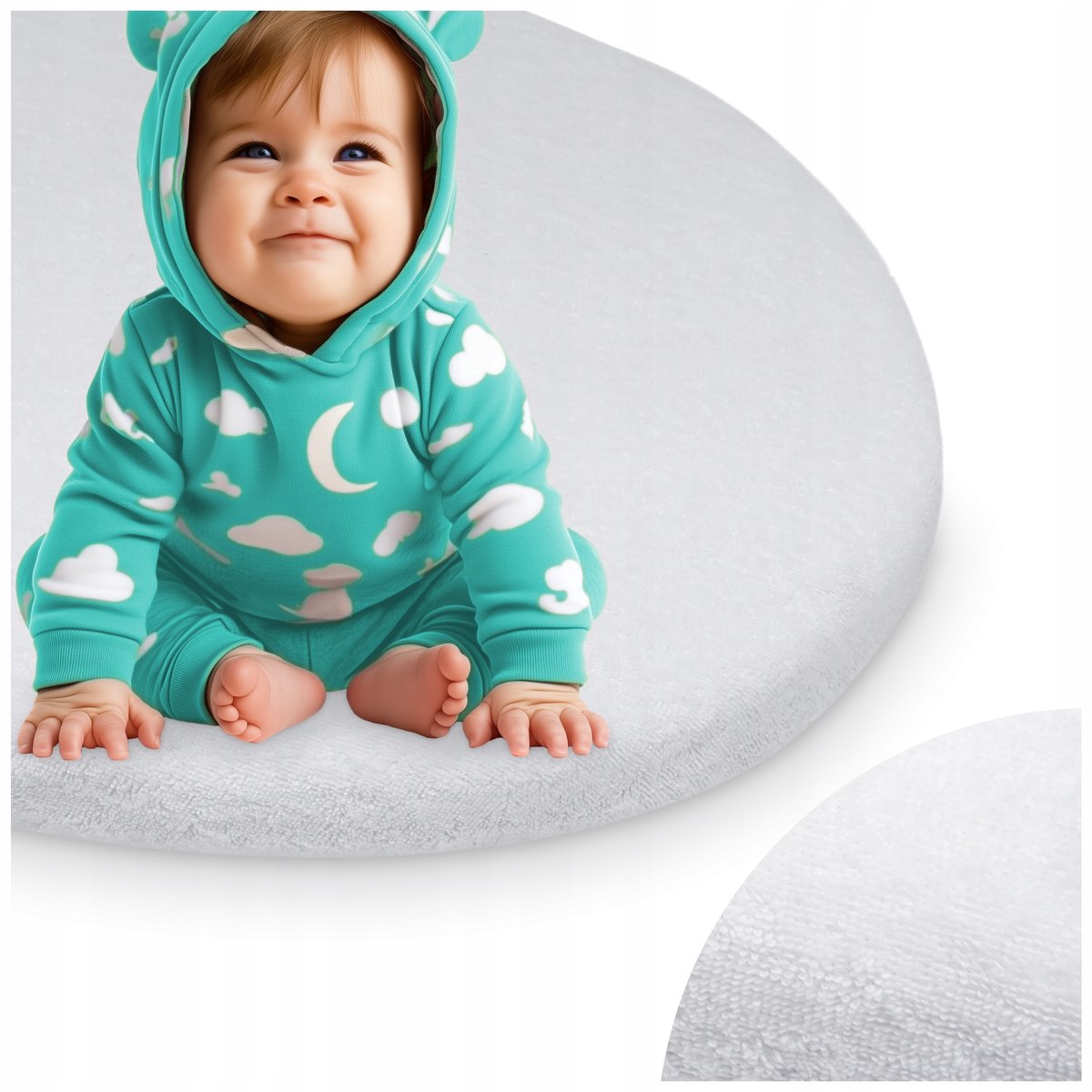 Frotte hoeslaken met elastiek voor Chicco Baby Hug 4-in-1 kinderwagenbak