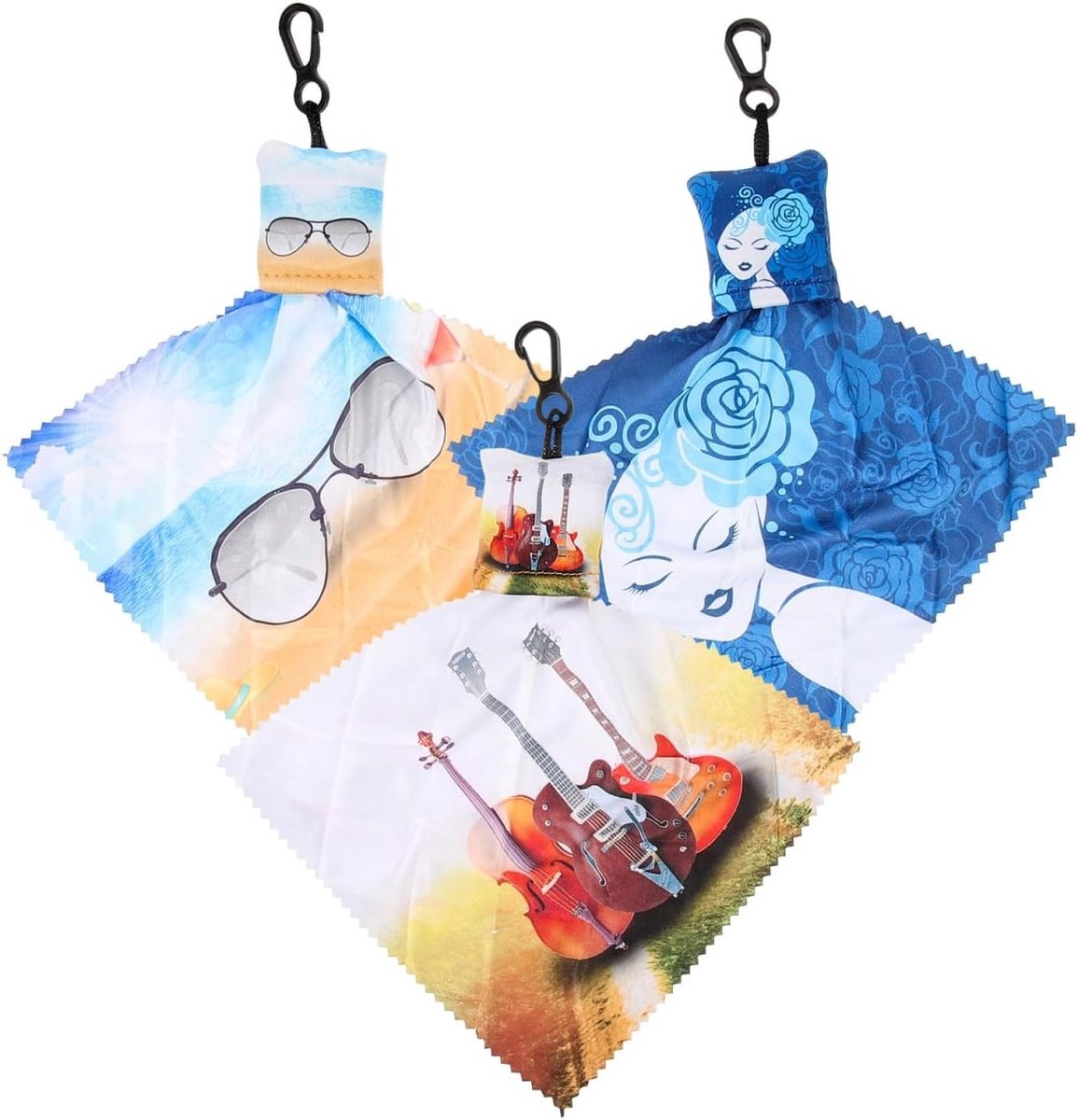 Schermreiniger - Kleurrijk - 9,45 x 7,68 x 0,59 cm - Multifunctioneel Lensreinigingsdoek met Sleutelhanger - Voor Mobiele Apparaten
