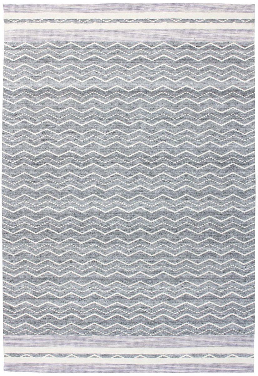 Padiro vlakgeweven vloerkleed 160 x 230 cm - paars / grijs - vintage patroon - geschikt voor vloerverwarming - van wol en viscose