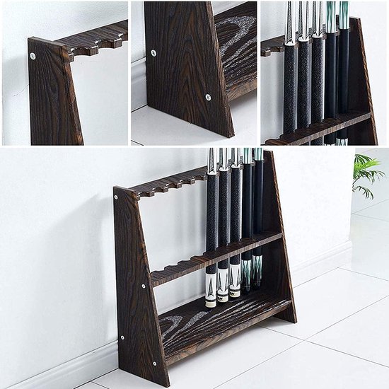 Biljart Keu Houder - Keurek Pooltafel - Keus Organiseren - Ruimtebesparend Ontwerp - 60x18x57cm - Bruin — afbeelding 4