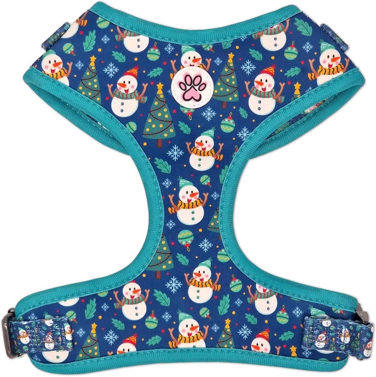 Kerst Hondentuigje - Honden Harnas - Winter Wandelingen - Zachte Ademende Stof - Maat XS - Blauw