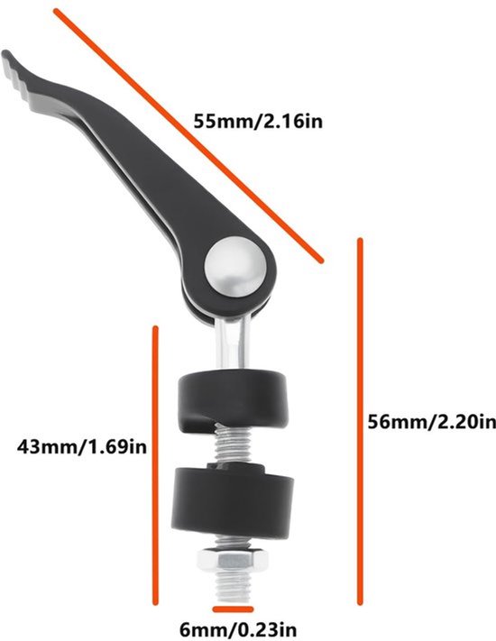 Handvat Moeren 6mm - 2 Stuks - Roestvrij Staal - Grasmaaier - Vervangende Bouten - Perfecte Pasvorm 55x56mm — afbeelding 2