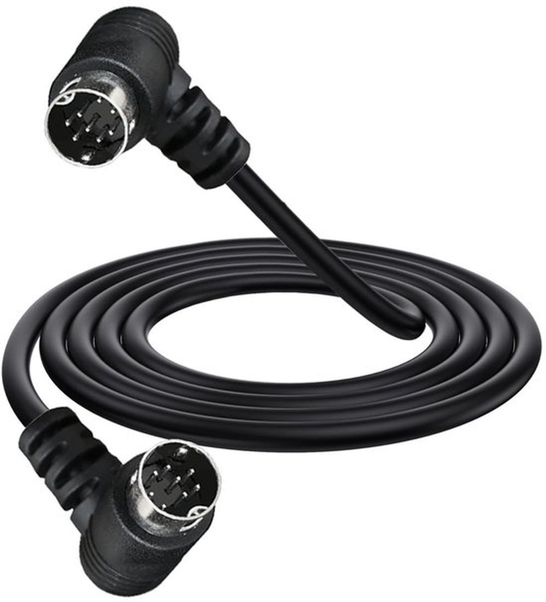 Mini S-Video Kabel DIN 8 Polige Dubbele 90 Graden Stekker voor TV, Monitor en Projector - 1.8m Lengte, Hoge Kwaliteit en Duurzaam Gebruik