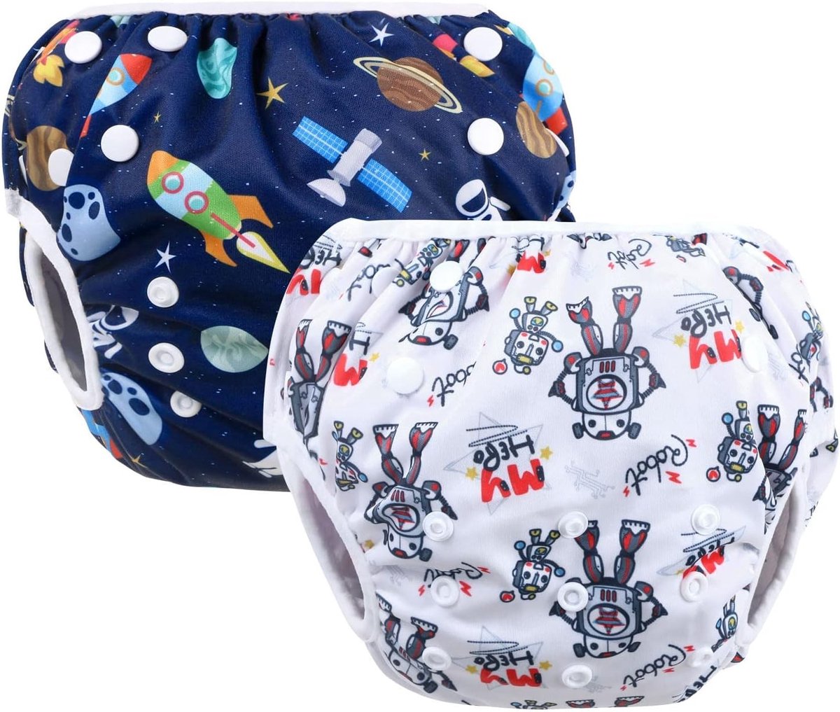 Zwemluier Baby Jongens Meisjes 2 Pack UV-bescherming Comfortabel Verstelbaar Wasbaar Zwemlessen Vakantie Stranddag.