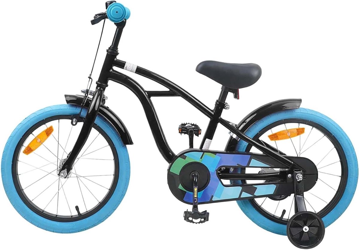 Kinderfiets Jongensfiets Peutersfiets Buiten Spelen Klassiek Design 16 inch Zwart