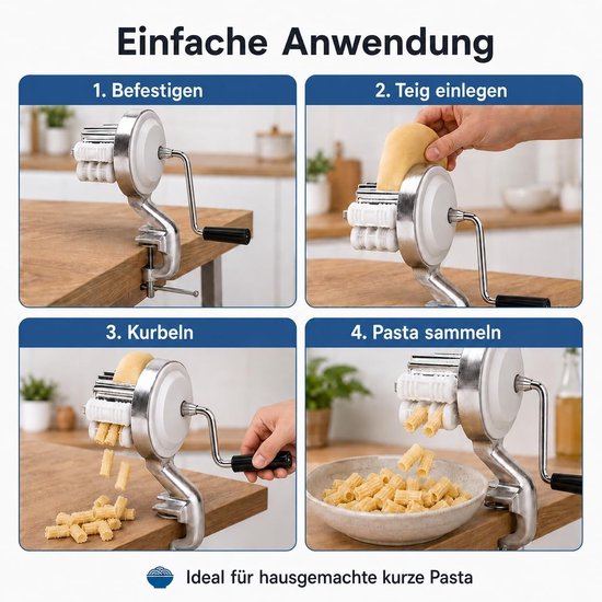 Handmatige Macaroni Maker - RVS Noodles Persmachine voor Thuisgebruik, Ideaal voor Pasta en Keukenaccessoires — afbeelding 4