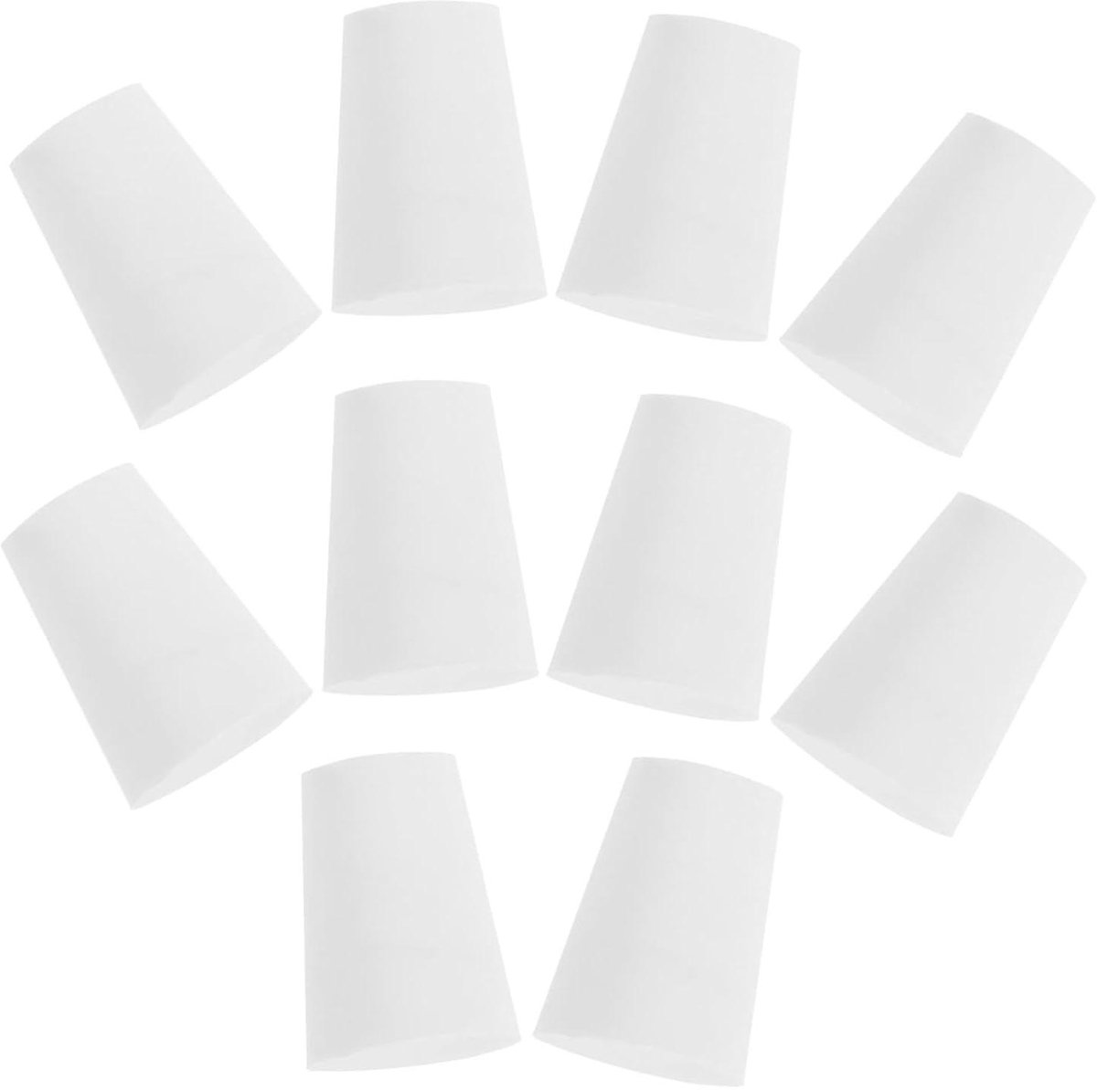 Rubberen Fles Stopper - Afsluitplug Set - Laboratorium Gebruik - Zonder Gat - 15mm x 11mm - Wit