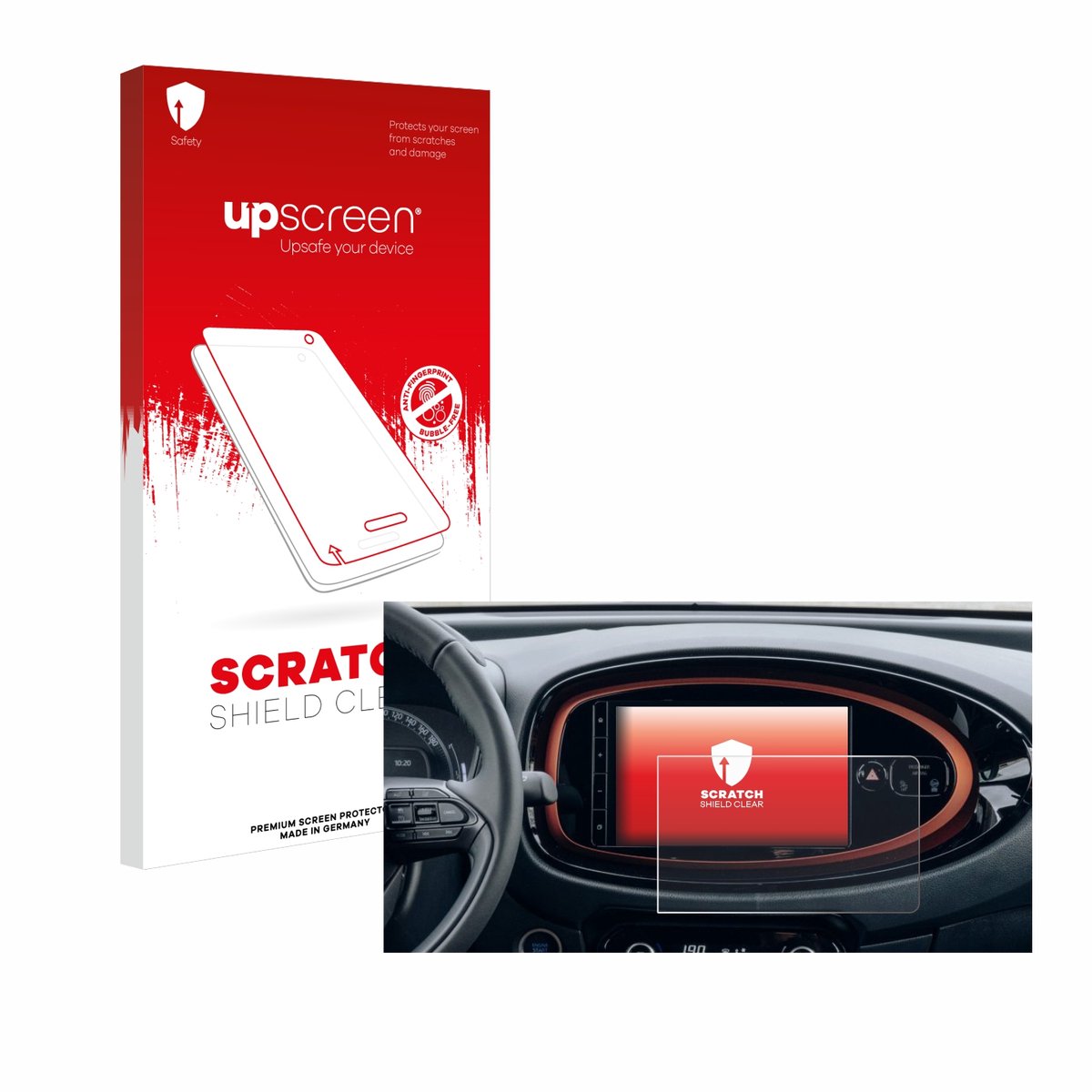 upscreen - Screenprotector voor Toyota Aygo X (2022) - Folie Beschermfolie transparant