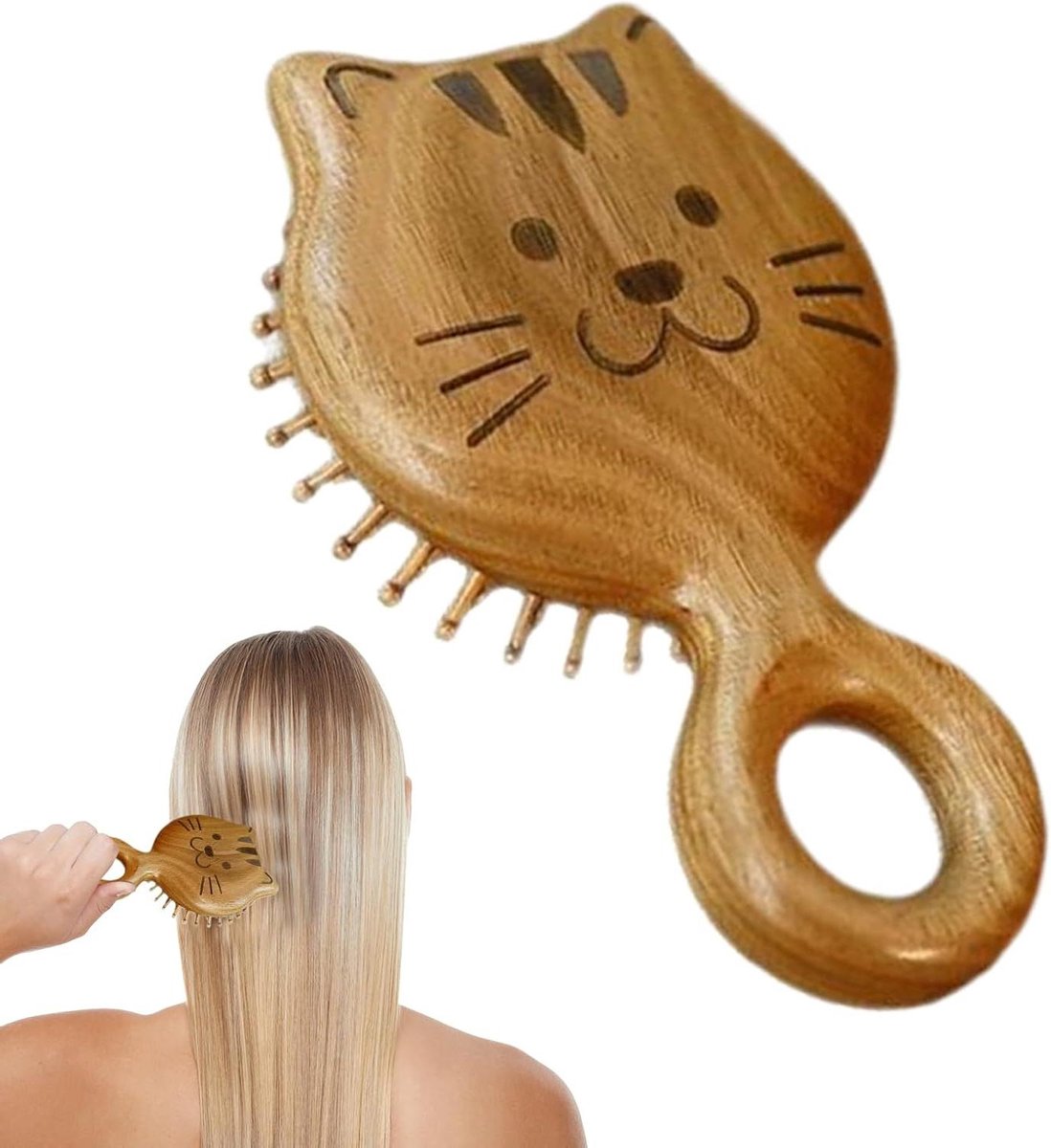 Hoofdhuid Massage Borstel - Kam Haar Scrubber - Hoofdhuid Ontspanning - Ergonomisch Hout Ontwerp