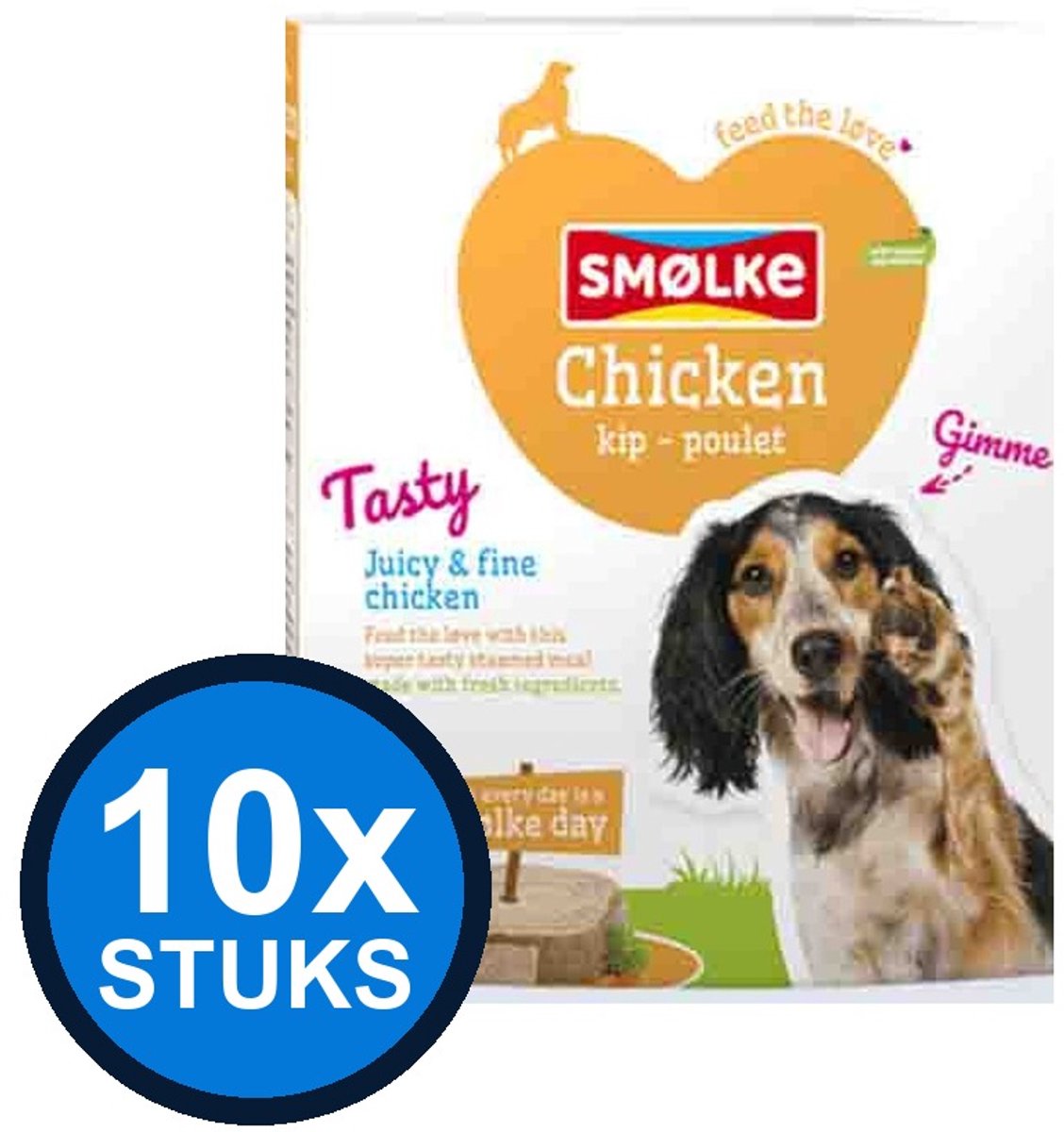 Smølke Smølke hond vers gestoomd kip 395gr