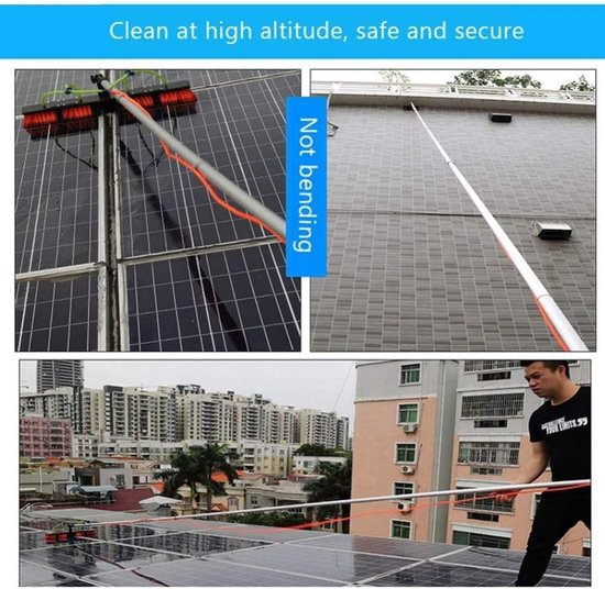 Waterborstel Telescoop - Raamwisser Stok - Hoge Oppervlakken Schoonmaken - Versterkte Aluminiumlegering - Tot 12 Meter - Zilver — afbeelding 4