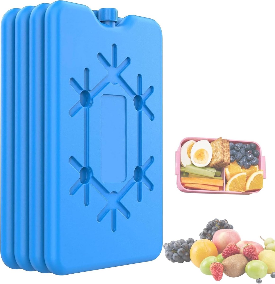 IJsblokjes voor Koeltas - Blauw - 16,5 x 10,8 x 1,39 cm - Herbruikbaar Koelelement voor Eten en Drank