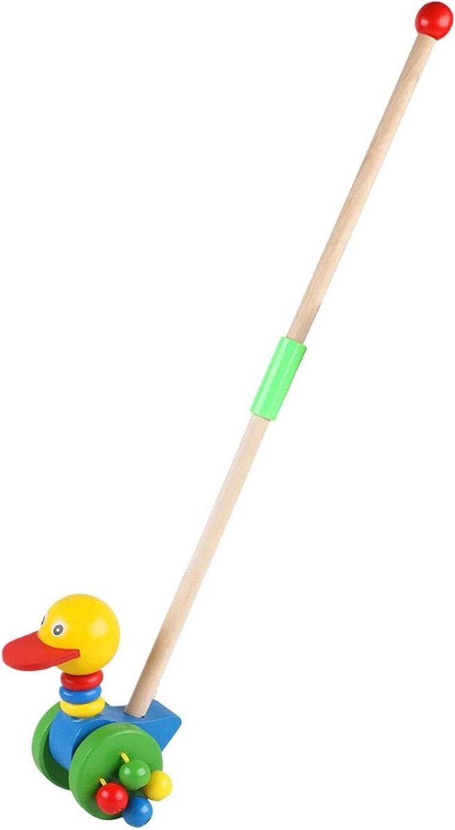 Kinder Loopwagen - Duw Trek Speelgoed - Leren Lopen - Vrolijk Dierenontwerp - 265 cm - Platsnaveleend