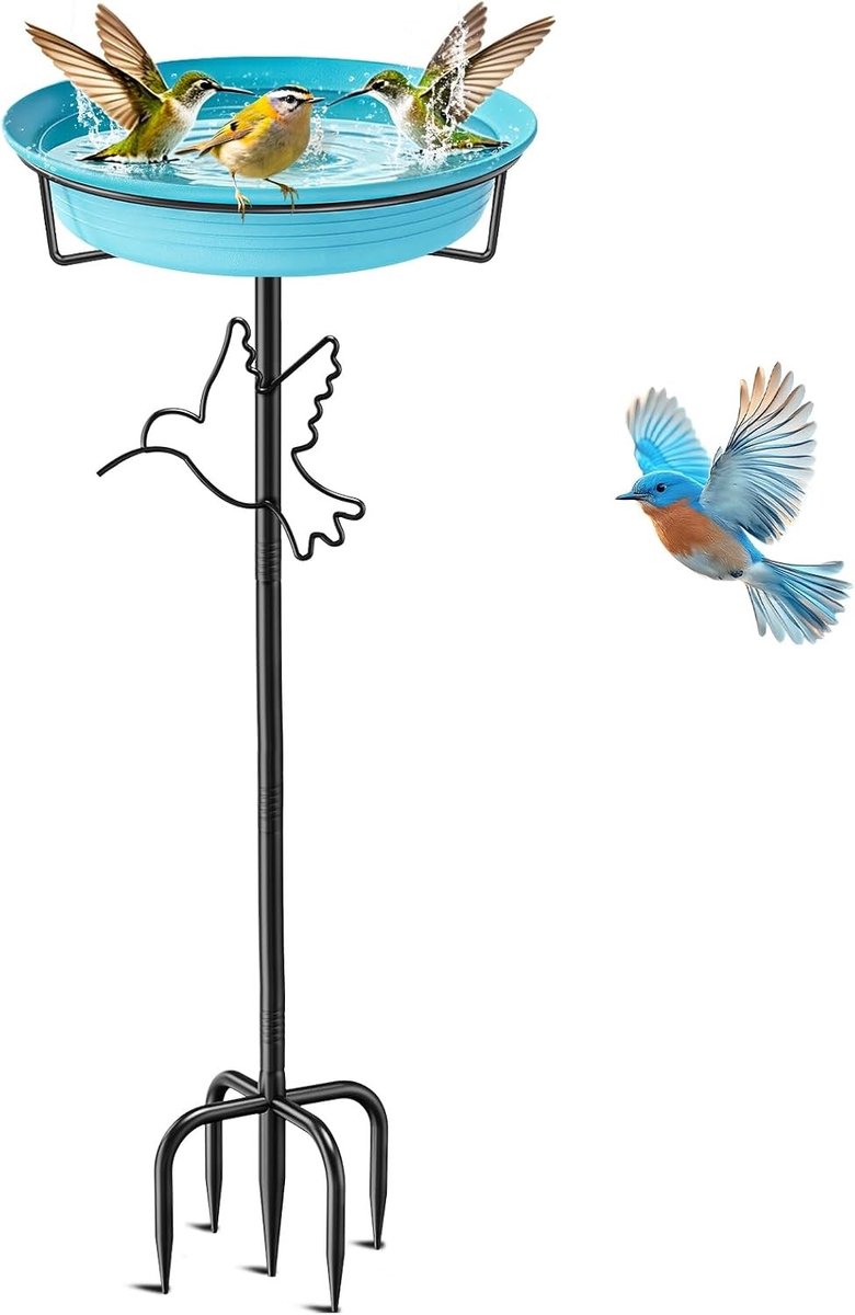 Stijlvolle Vogelbad en Voederkom voor Tuin, Geschikt voor Wilde Vogels, Groot en Vorstbestendig