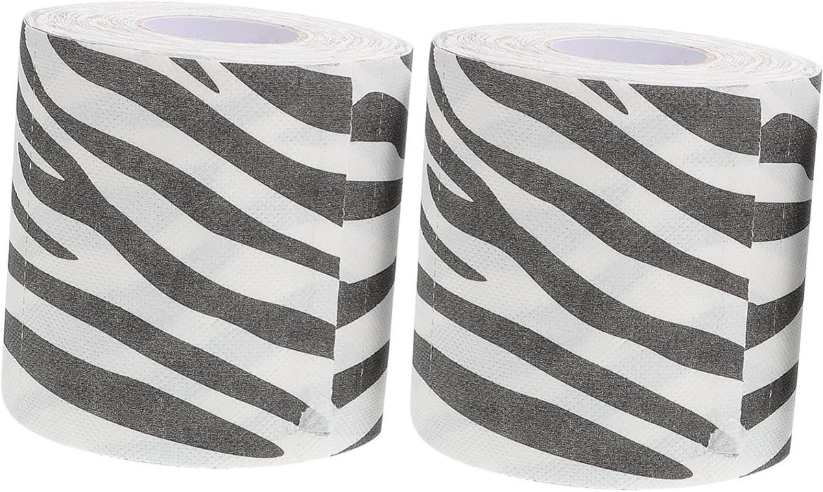 Toiletpapier Rollen - Dierenprint - Badkamer Decoratie - Unieke Textuur - 2 Rollen - Zebra Print