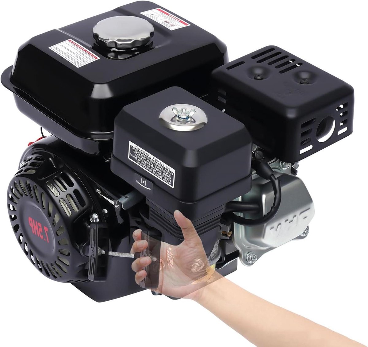4-Takt Motor - Generator Motor - Stroomvoorziening Buiten - Lage Uitstoot - 7.5 pk - Zwart
