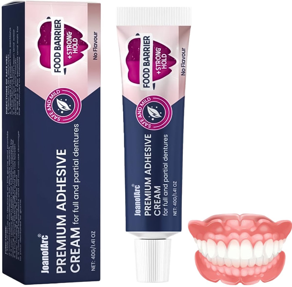 Krachtige tandprothese lijm voor optimale bescherming en grip, extra sterke hechting voor gebitsprotheses, langdurige fixatie en comfort