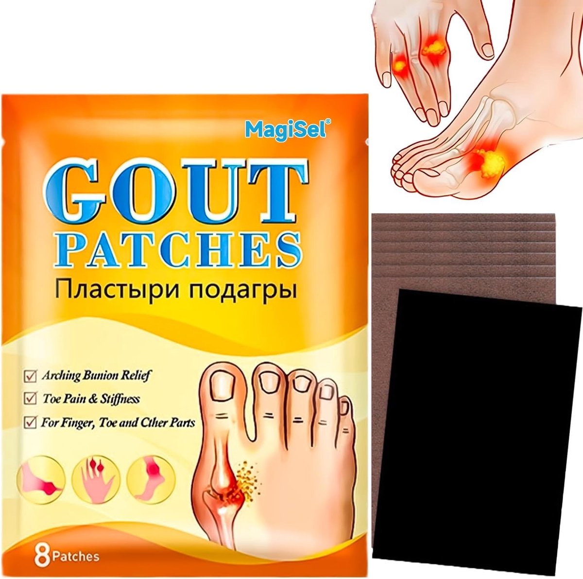 Pijnverlichting voor de voeten met zelfklevende teenpleisters, 8 stuks, waterdicht en wrijvingsvermindering