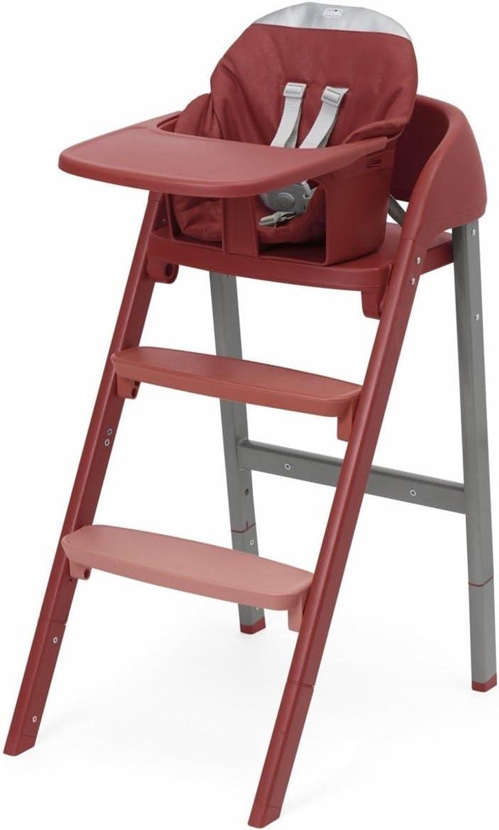 Kinderstoel - Eetstoel - Samen aan tafel - Groeit mee met kind - 65 x 45 x 85 cm - Rood