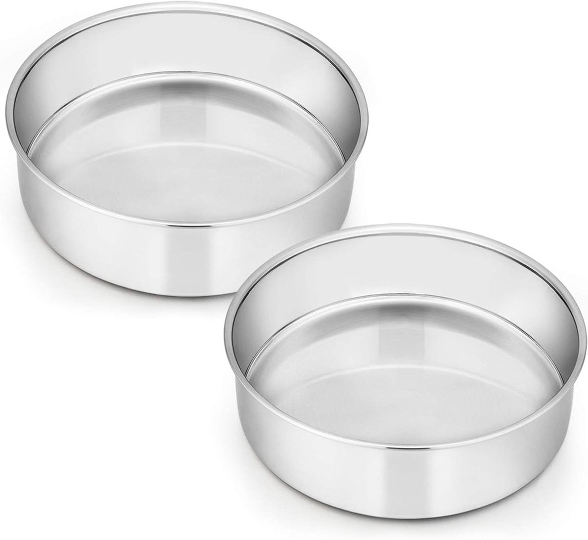 Ronde Bakvormen - Taartvormen Set - Taarten Bakken - Rechte Zijkanten - 6 Inch Set van 2 - Zilver