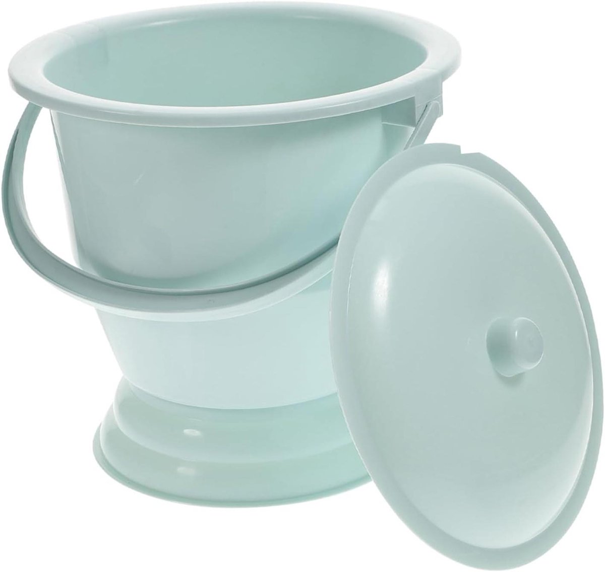 Draagbare Toiletemmer - Nachtpot Urinefles - Thuiszorg Gebruik - Geurafsluitend Handvat - 24 x 24 x 21 cm - Wit