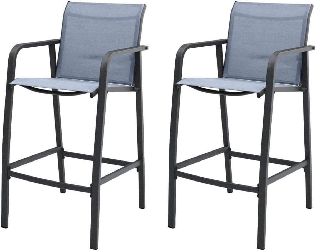 Tuin Bar Stoelen - Balkon Stoelen - Buiten Zitten - Weerbestendig Textiel - 54 x 635 x 109 cm - Grijs