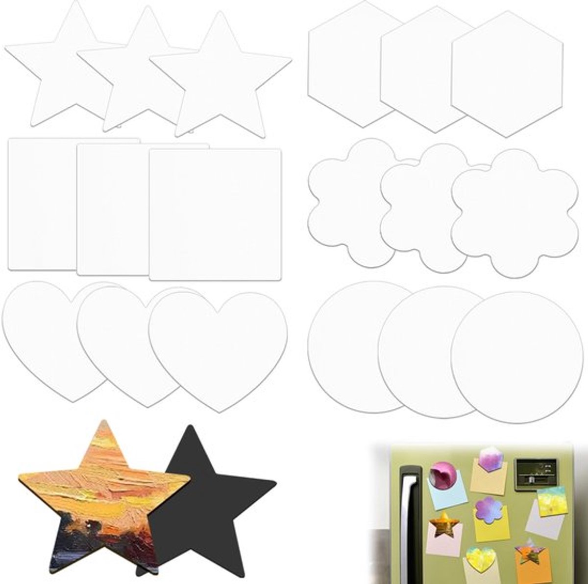 Schilderpaneel 24 stuks - Magnetisch - Canvas Doek - Mini-Tafelkleden - Doe-het-zelf Schilderkunst - Kunst Cadeau