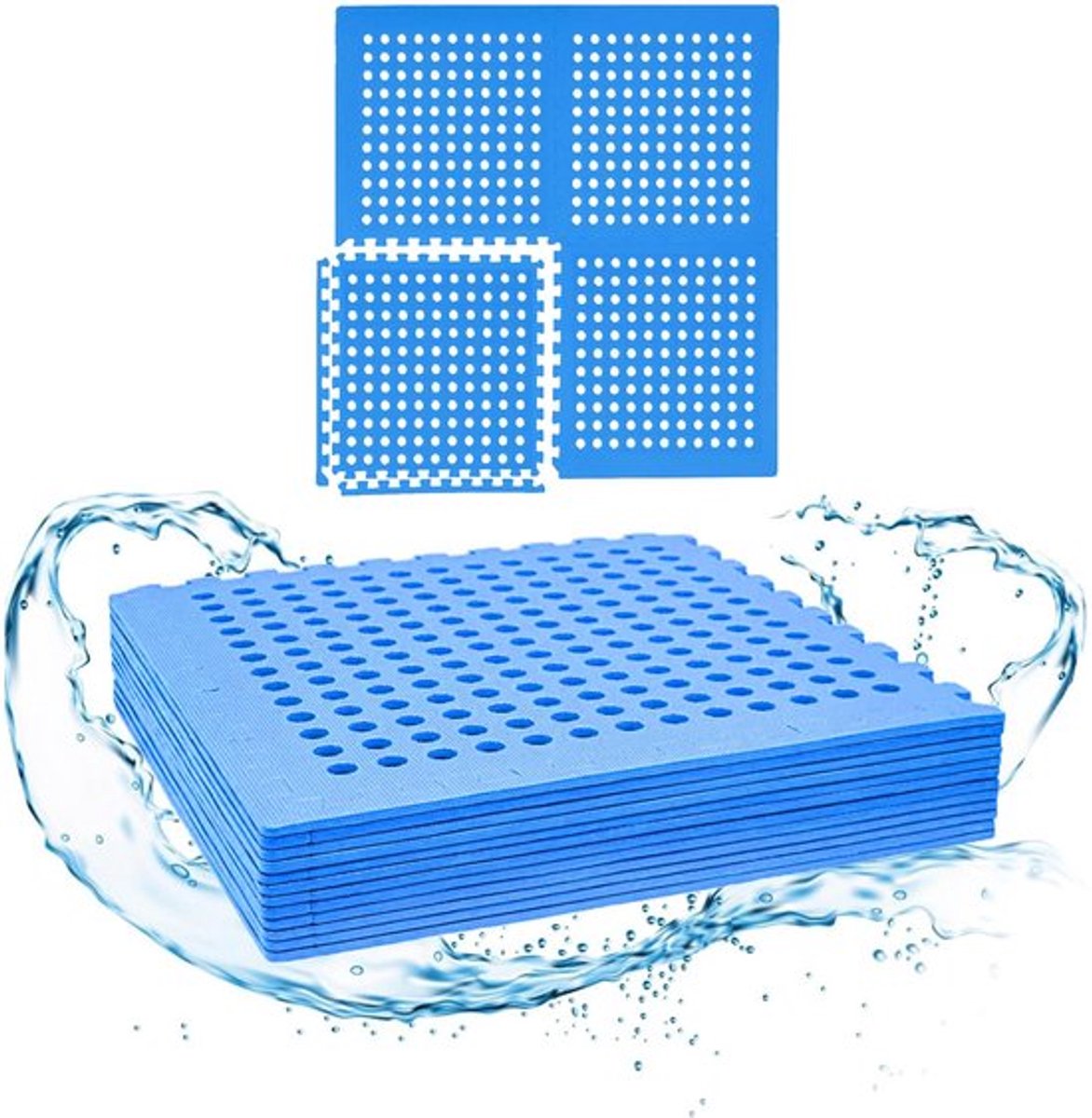Poolonderlegmat 9 Stuks - 2,25 m² - 50x50x1 cm - Bodembeschermingsmat - Zwembad Matras - Ondergrond - Bodemfolie - Schokbestendig - Zwembadmat