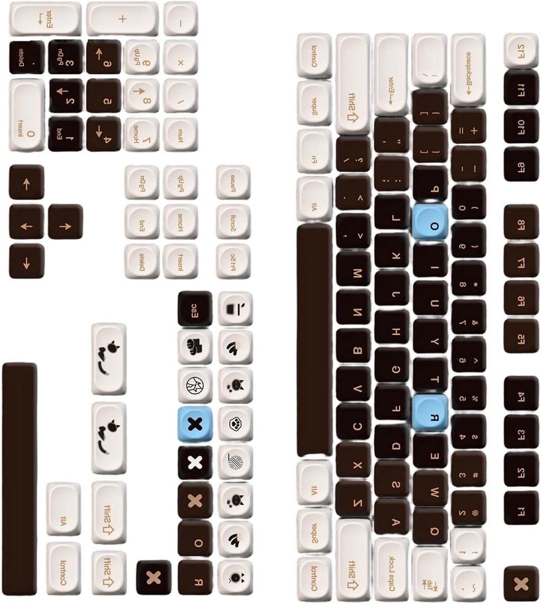 Ronde Keycaps - Toetsenbord Keycaps - Typing Comfort - Keramische Textuur - MOA Profiel - Wit