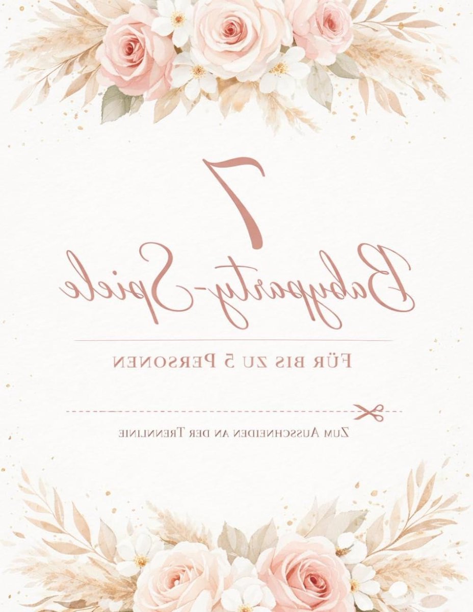 Babyshower Spelletjes - Feestspel Baby - Babyshower Organiseren - 7 Spelletjes Om Uit Te Knippen - 28 x 21 cm