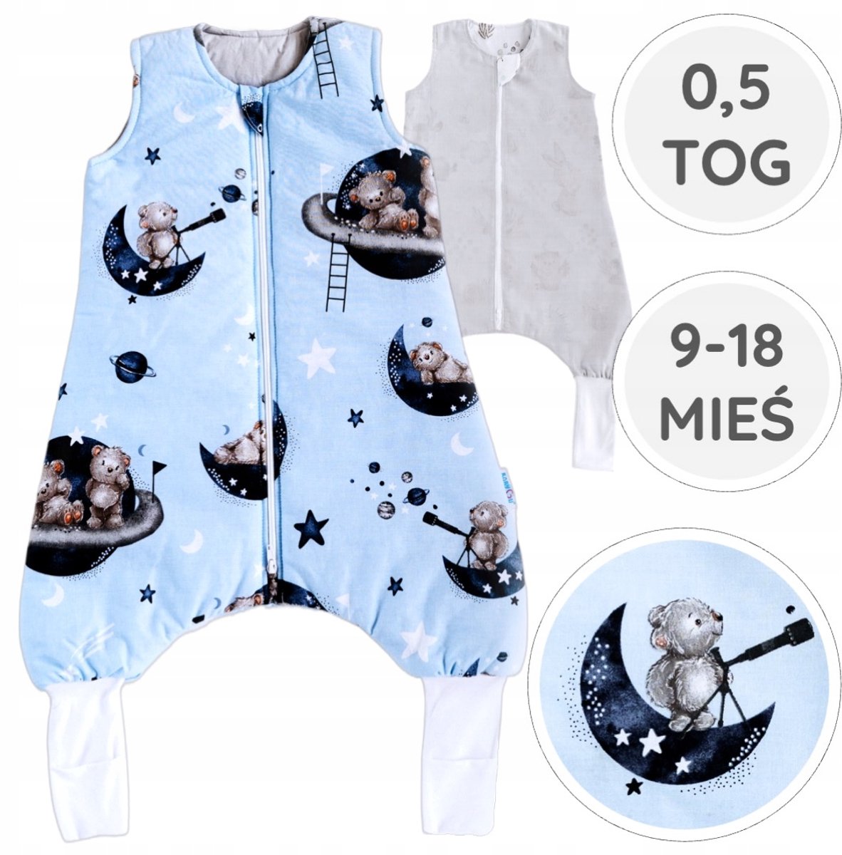 Muslin Zomerslaapzak met Sokken 0.5 TOG Katoen Maat S