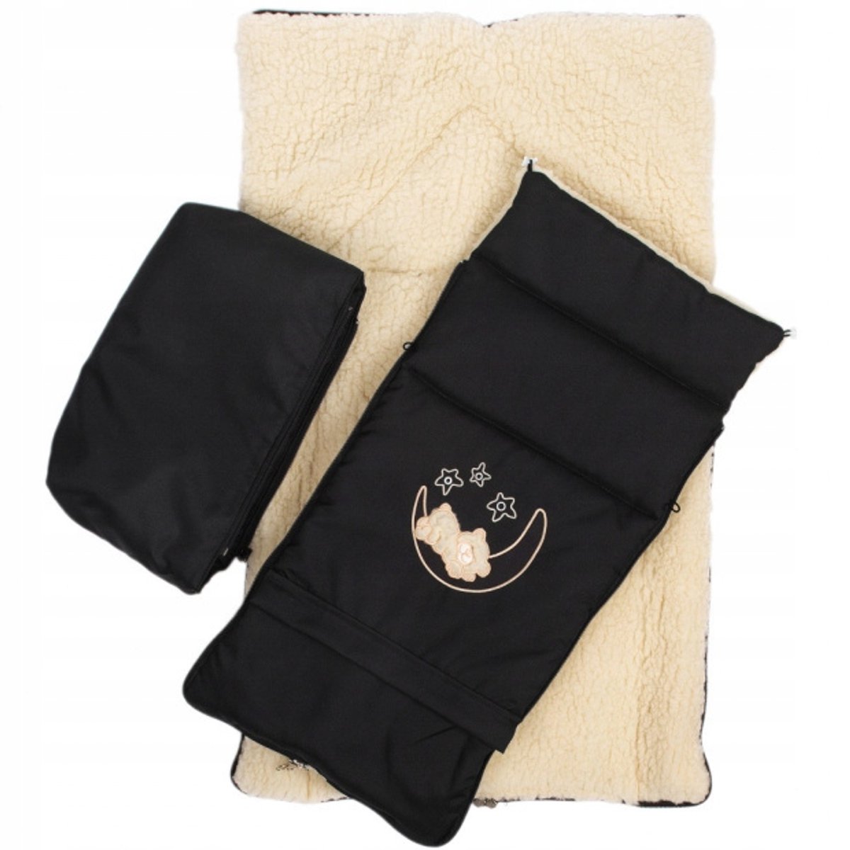 Merkloze Baby Slaapzak met Wol - Zwart - 40x110 cm