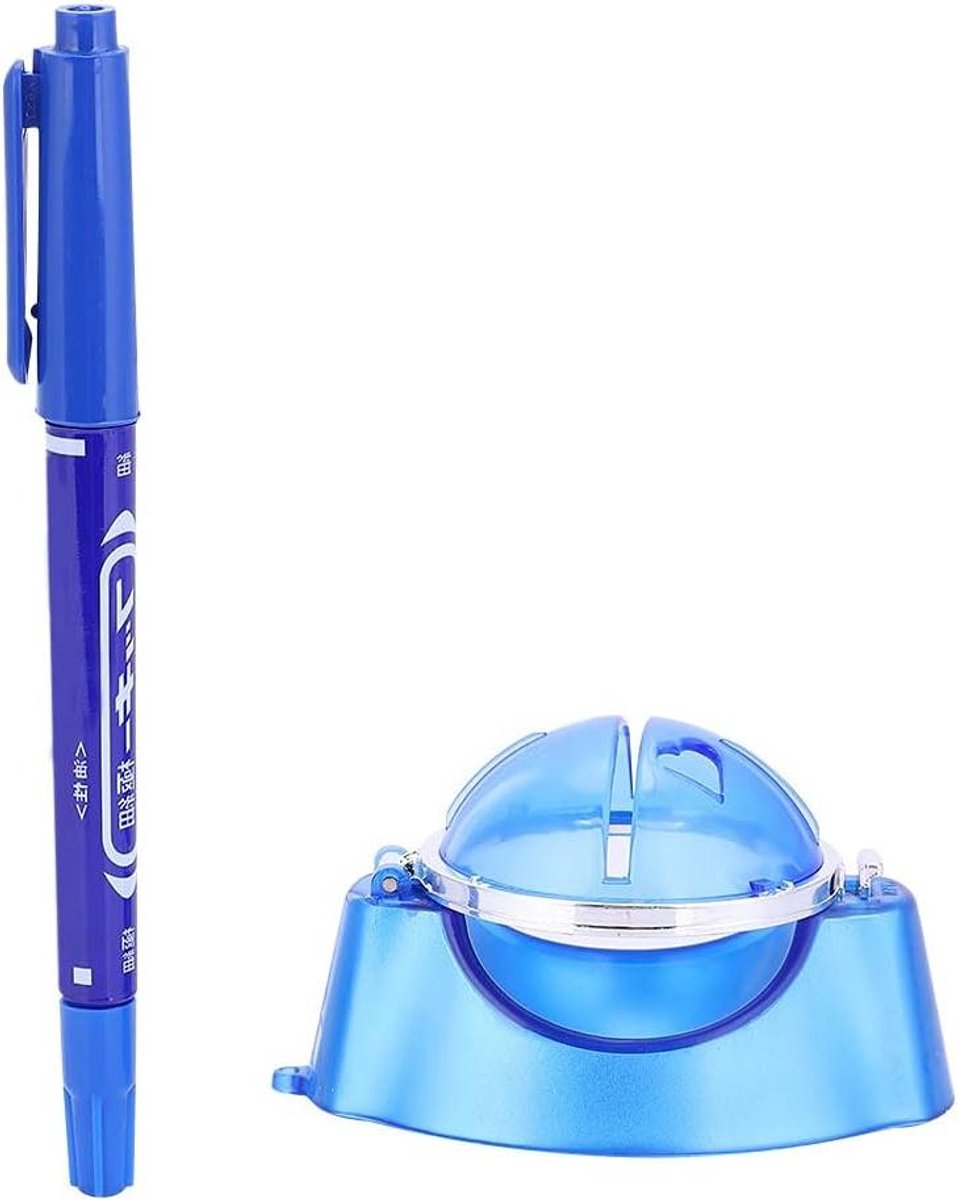 Golfbal Marker Liner - Golf Lijn Hulpmiddel - Nauwkeurigheid Verbeteren - Dubbelzijdige Markering - 8.2 cm - Blauw