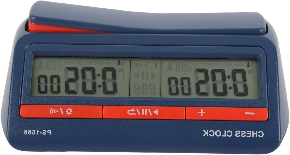 Schaakklok Timer - Digitale Gametimer - Bordspellen Spelen - 42 Timingopties - 20D x 11B x 7H cm - Zwart