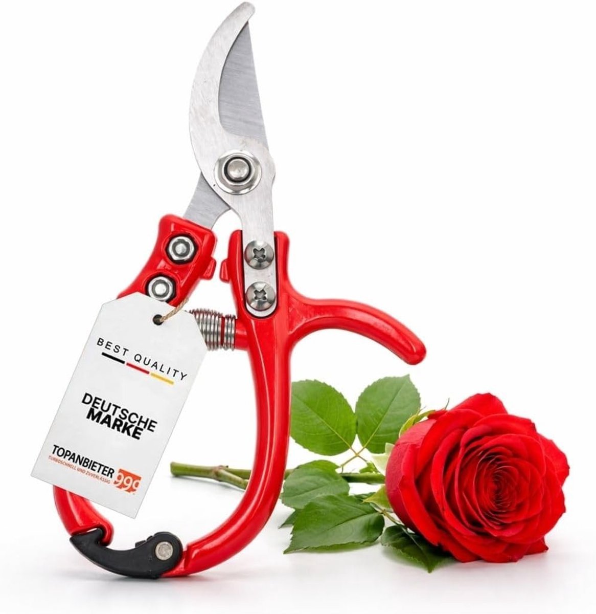 Bypassschaar - 15,2 cm - Koolstofstaal - Ergonomische Handtuinschaar met Veermechanisme - Voor Tuinliefhebbers