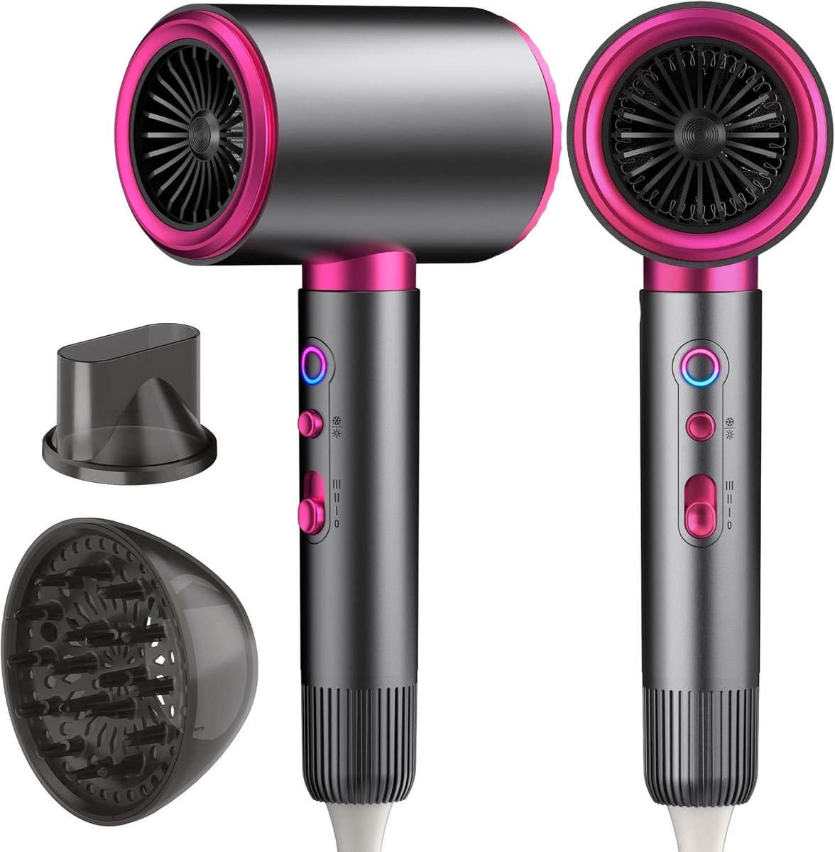 Föhndroger - Zwart - 1800 W - Ionen Technologie met Koud-/Warmschakelaar - Voor Thuis en Salons