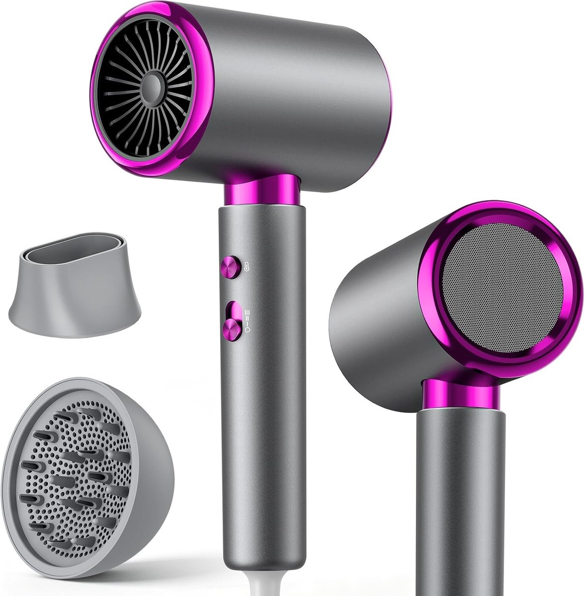 Haardroger met Diffuser - Zwart - 2000W - Ionisch Sneldrogend - Voor Thuis en op Reis