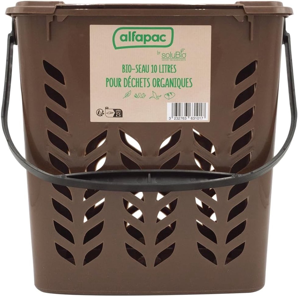 Compostemmer 5 liter - Wit - 20 x 22 x 23 cm - Geventileerde Bio-emmer met Handgreep - Voor Organisch Afval